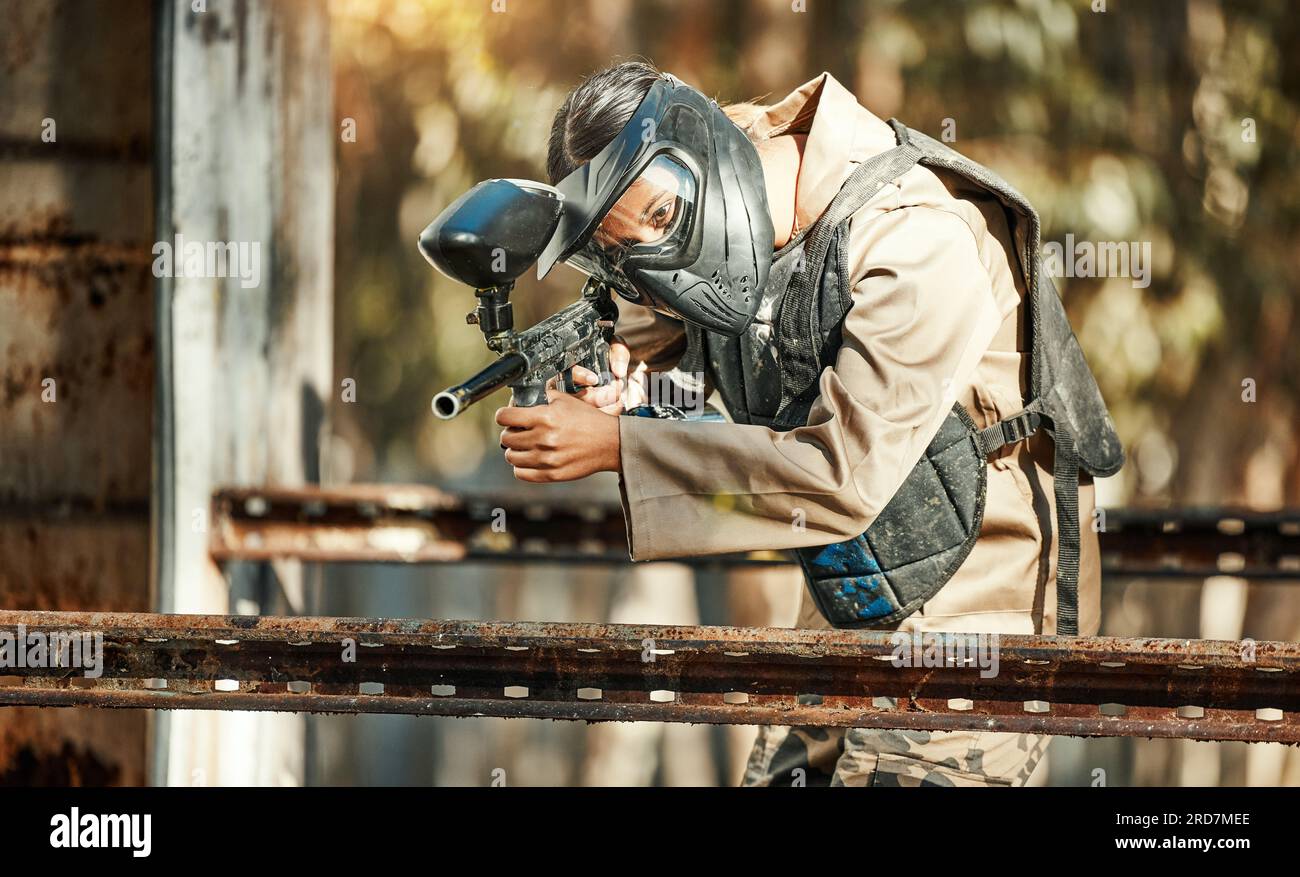 Paintball Sniper Ready For Shooting Stock Photo - Download Image