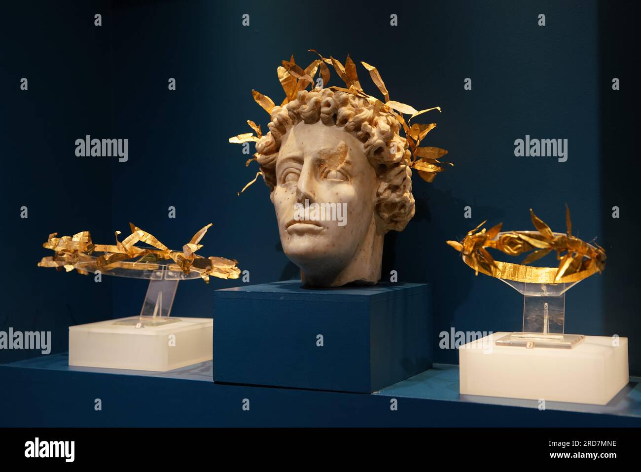 Gold Crowns in Museum of Anatolian Civilizations in Ankara, Turkiye