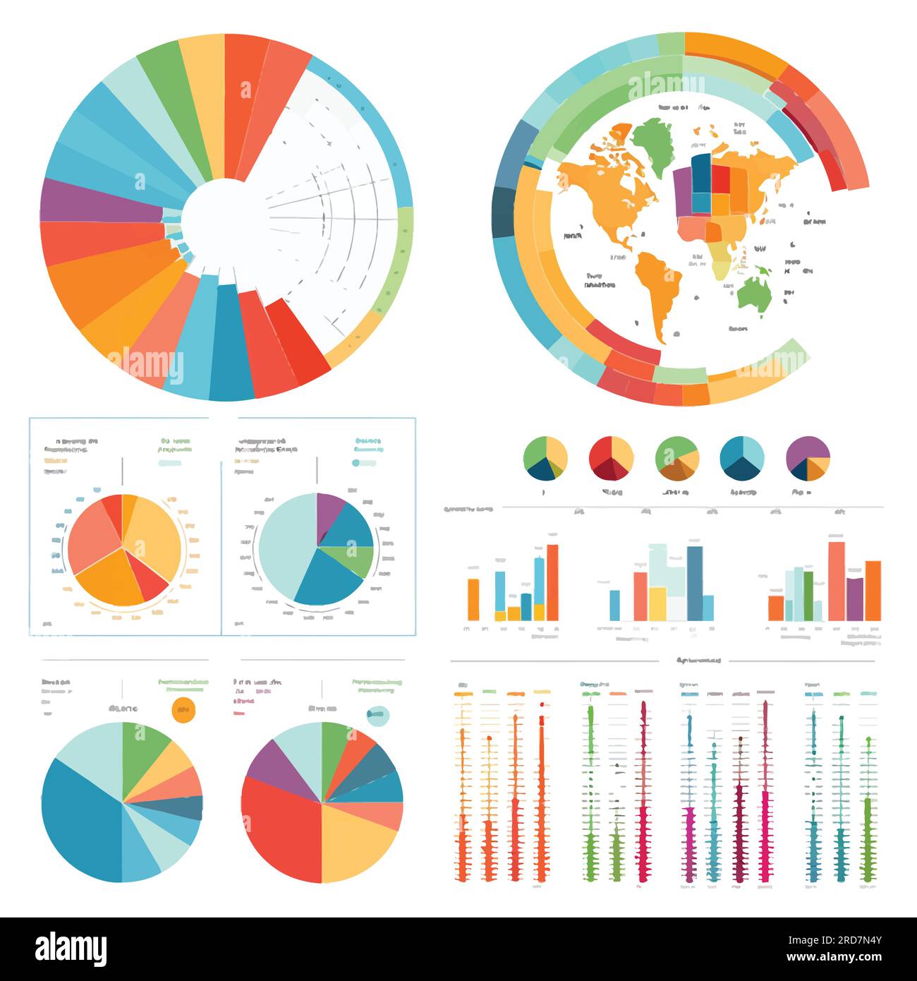 Fun Data Visualization Infographic vector flat isolated Stock Vector ...