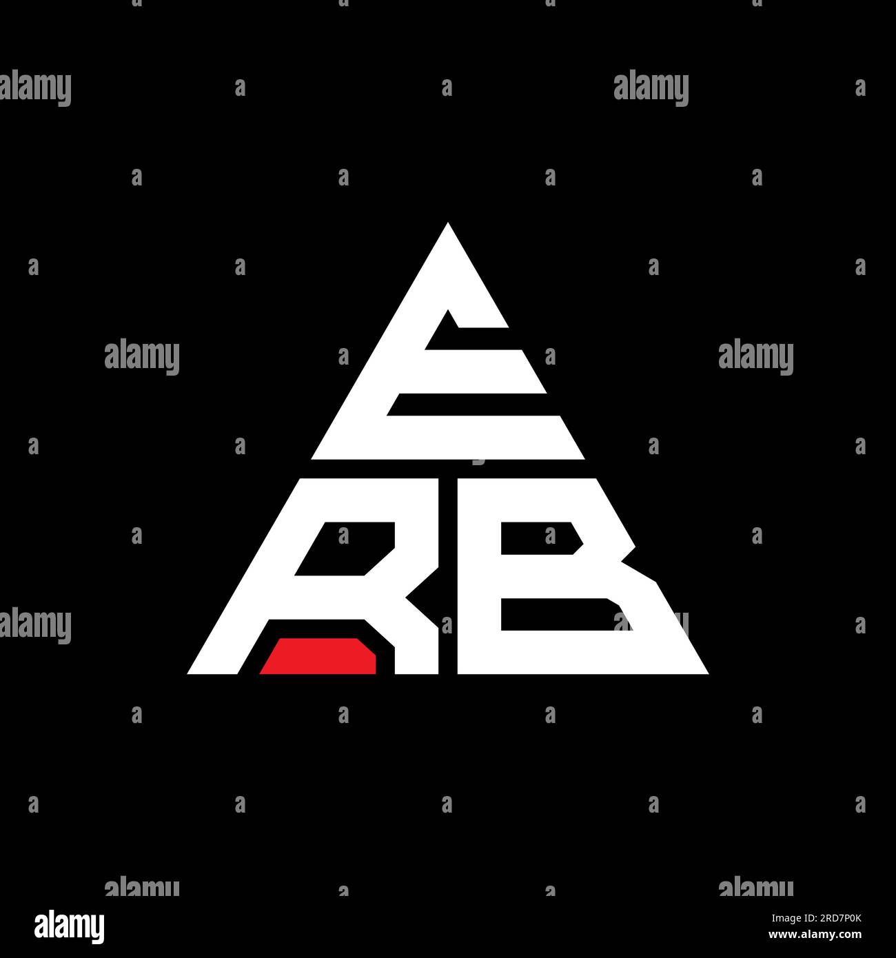 ERB triangle letter logo design with triangle shape. ERB triangle logo