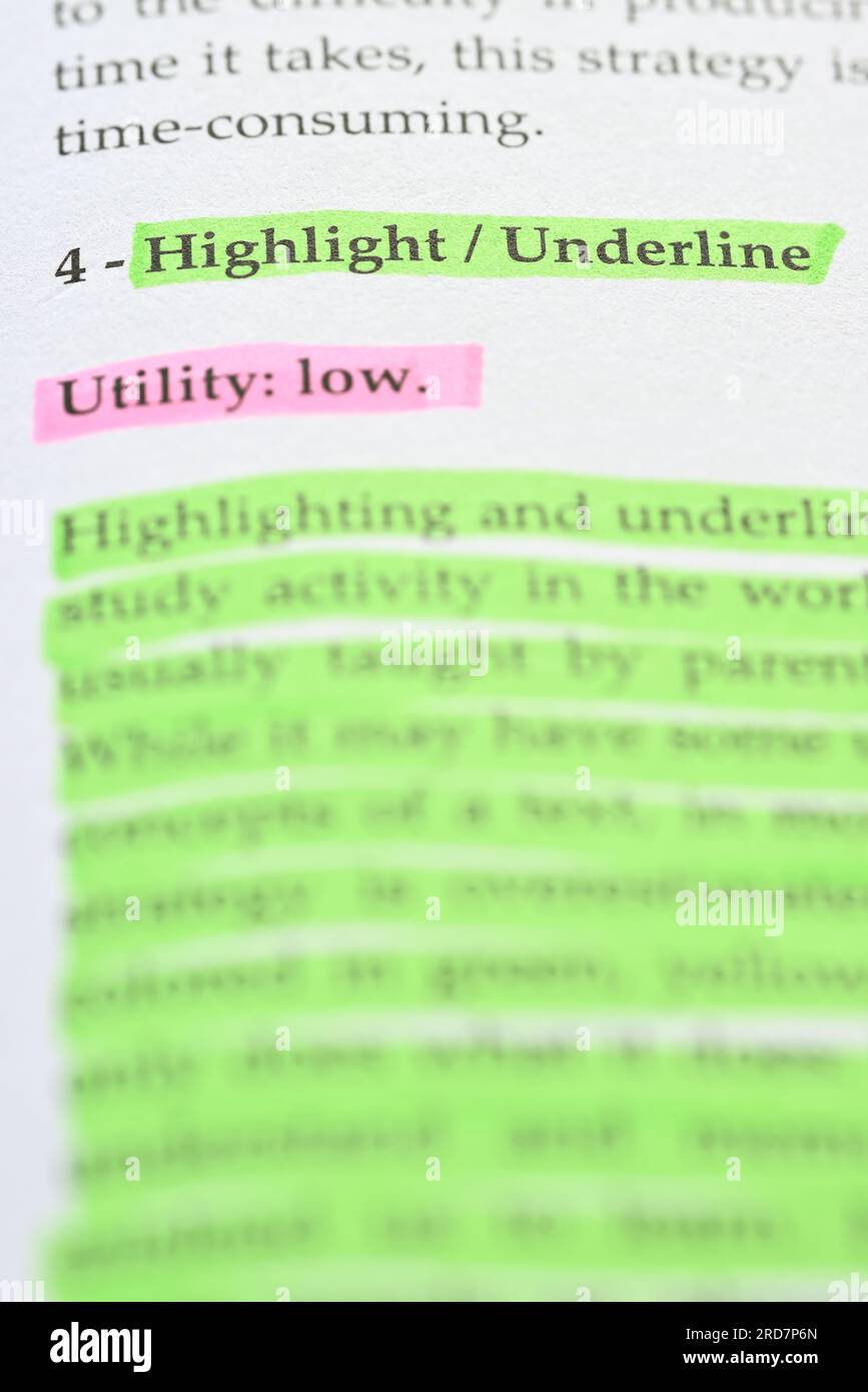Wrong Technique To Use Highlighting Technique To Study Stock Photo Alamy Wrong Technique To Use Highlighting Technique To Study Stock Photo Alamy
