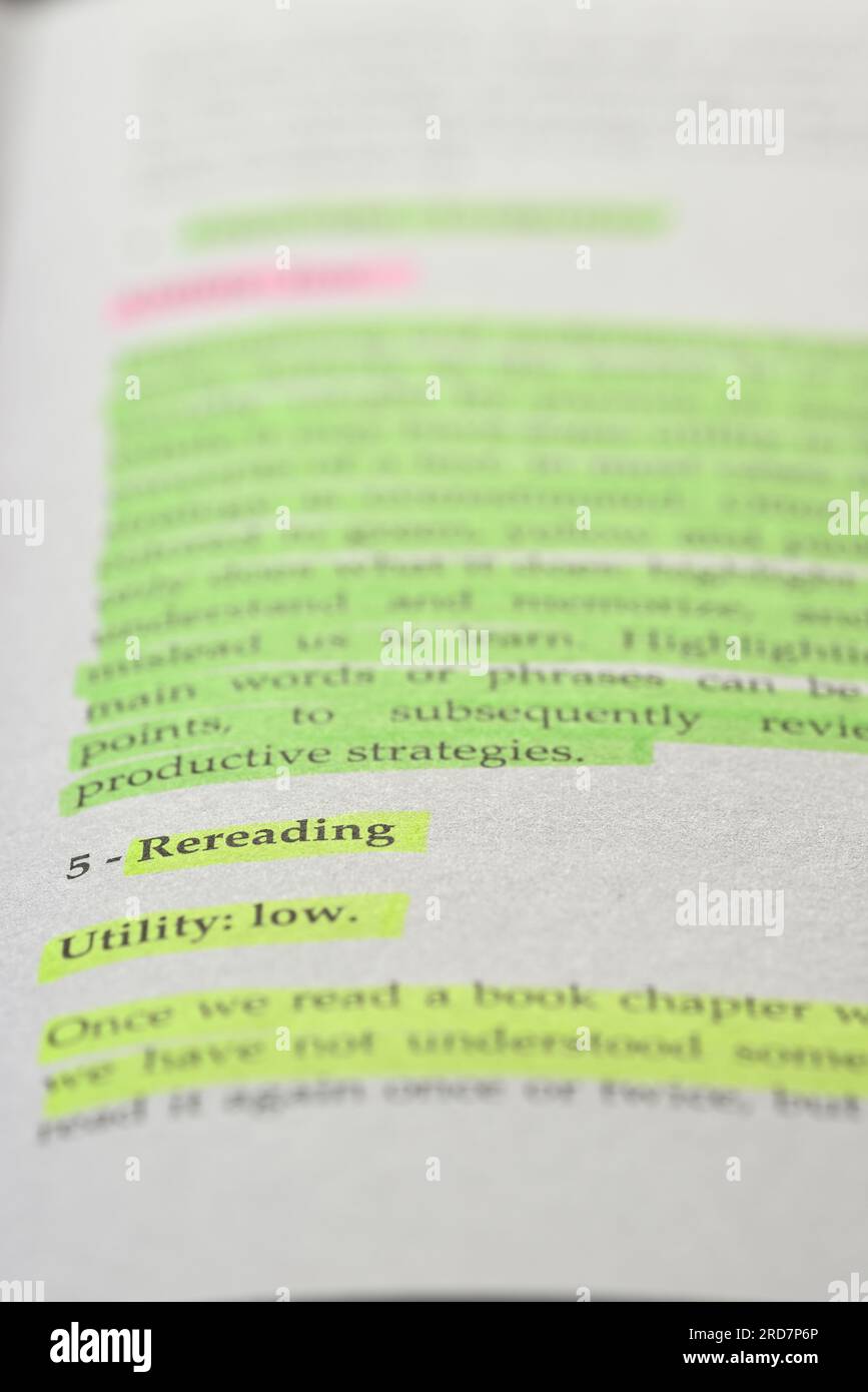 Wrong Technique To Use Highlighting Technique To Study Stock Photo Alamy Wrong Technique To Use Highlighting Technique To Study Stock Photo Alamy