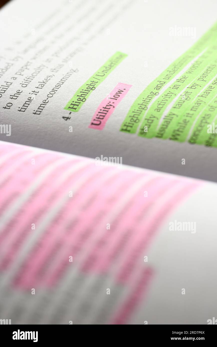 Wrong Technique To Use Highlighting Technique To Study Stock Photo Alamy Wrong Technique To Use Highlighting Technique To Study Stock Photo Alamy