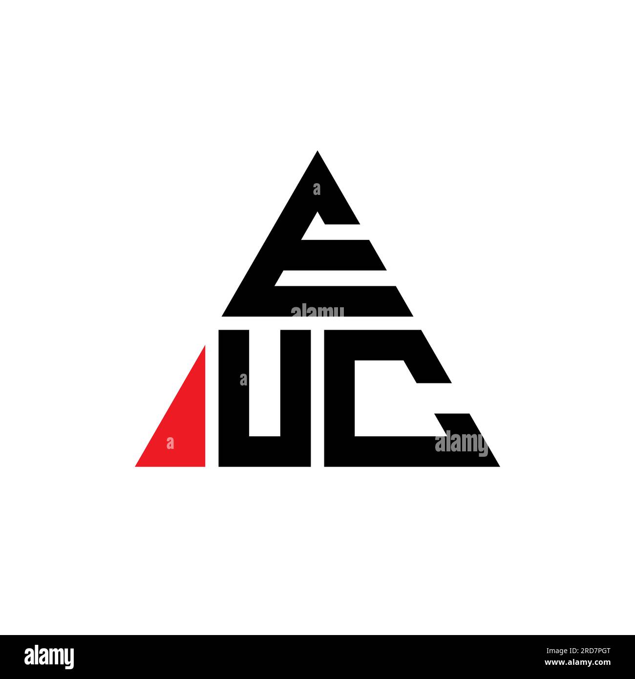 EUC triangle letter logo design with triangle shape. EUC triangle logo