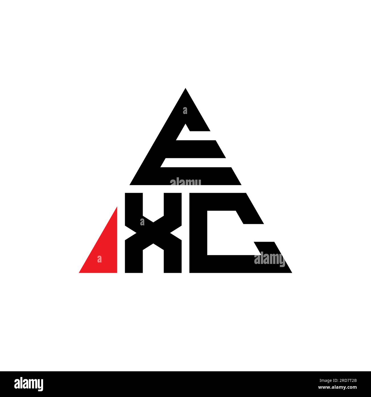 EXC triangle letter logo design with triangle shape. EXC triangle logo ...