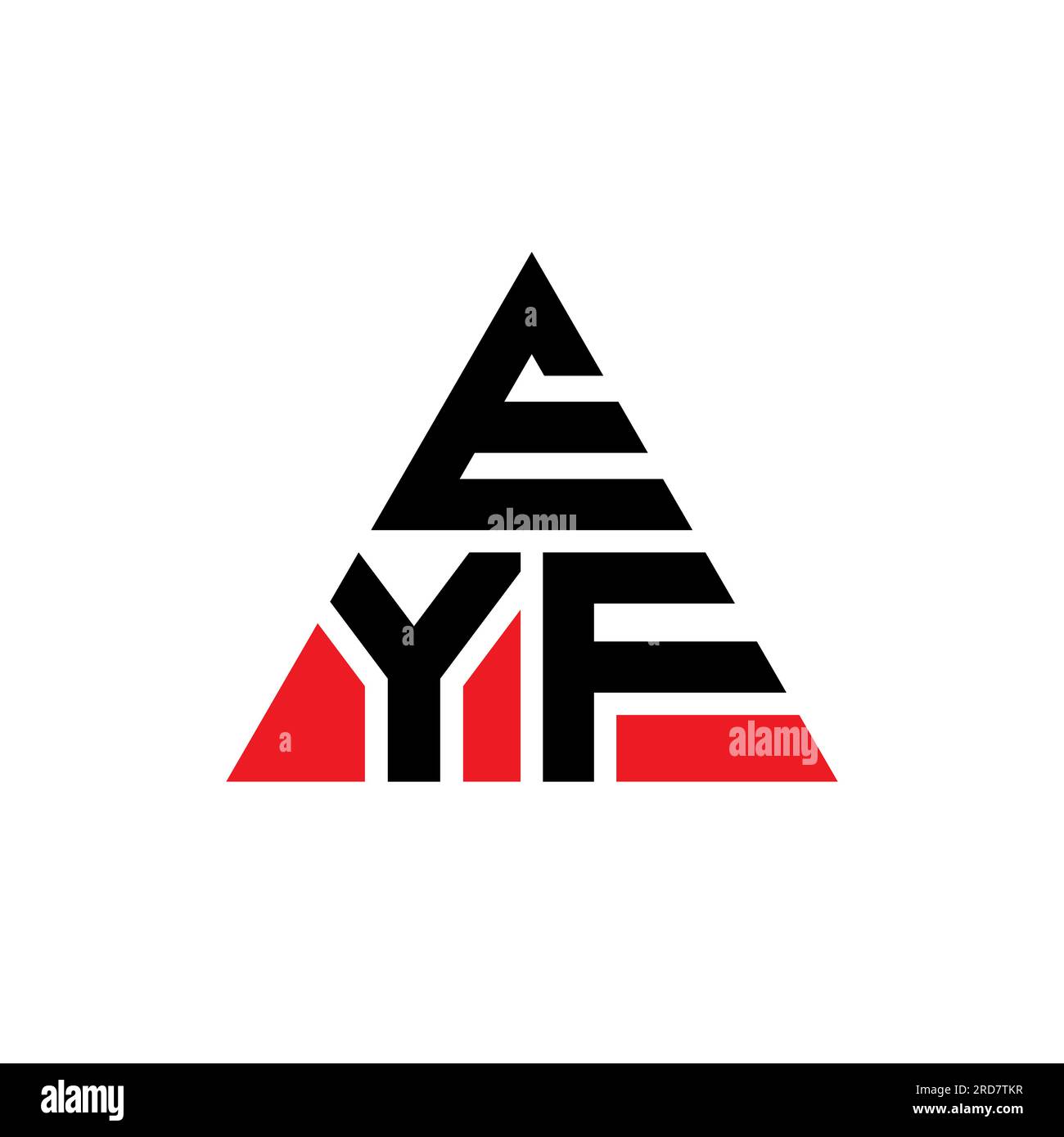 EYF triangle letter logo design with triangle shape. EYF triangle logo design monogram. EYF triangle vector logo template with red color. EYF triangul Stock Vector