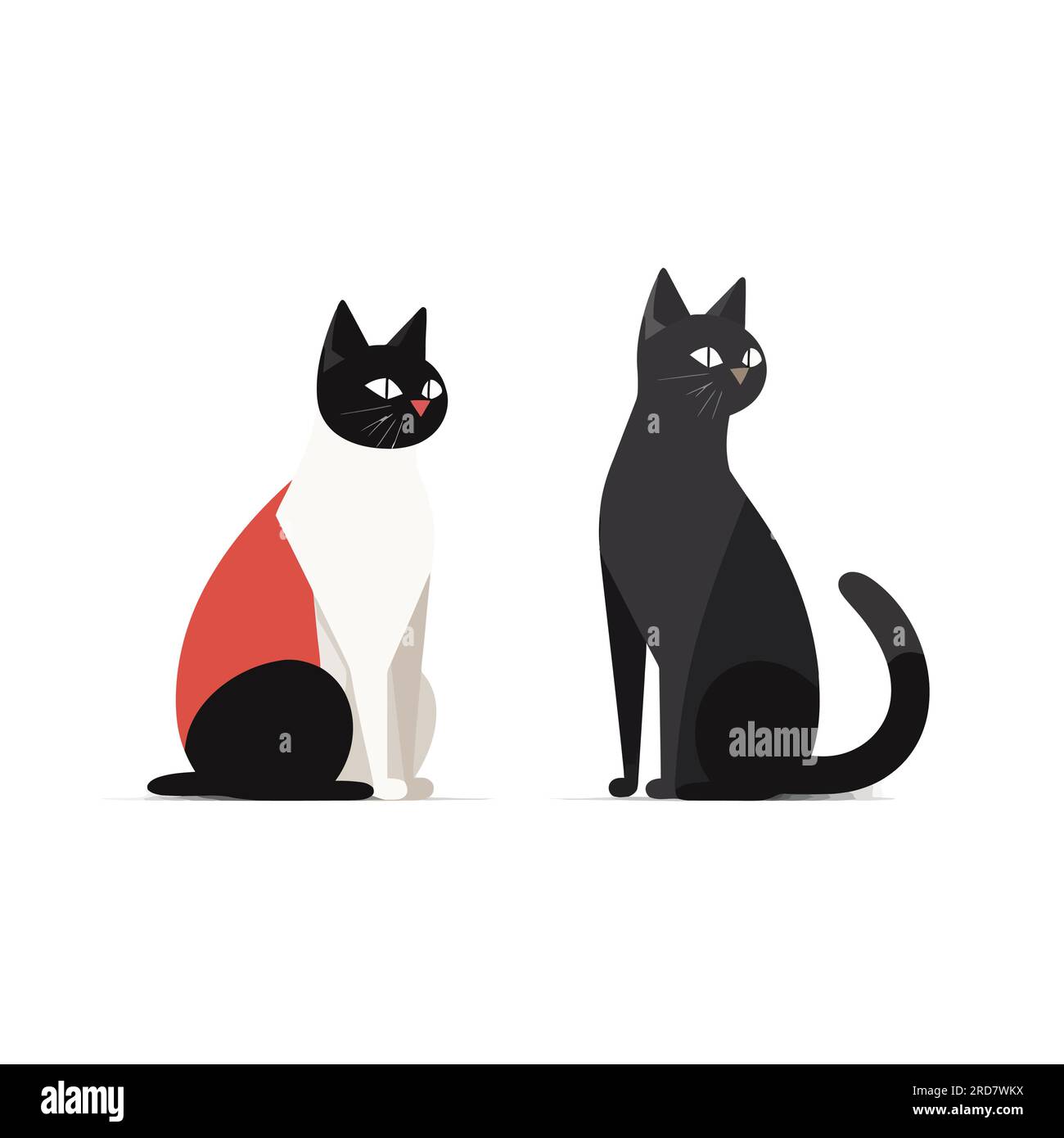 Two cats Stock Vector Images - Alamy