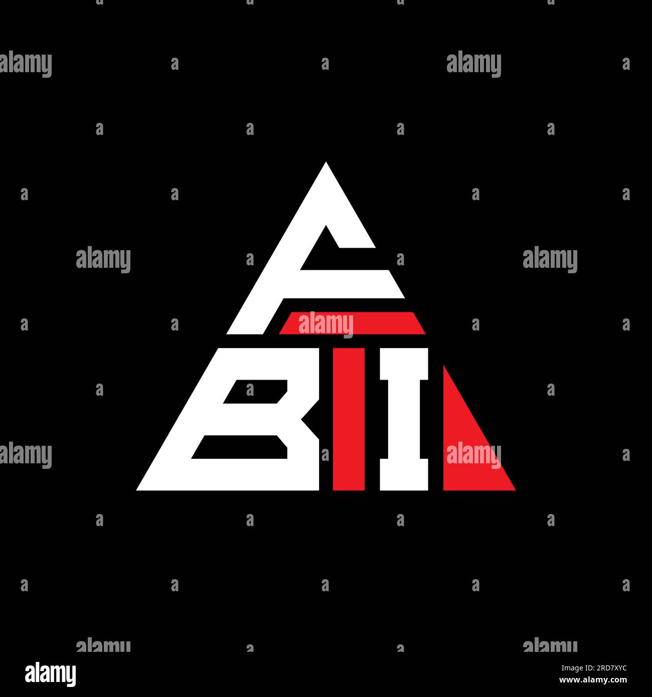 FBI triangle letter logo design with triangle shape. FBI triangle logo design monogram. FBI triangle vector logo template with red color. FBI triangul Stock Vector