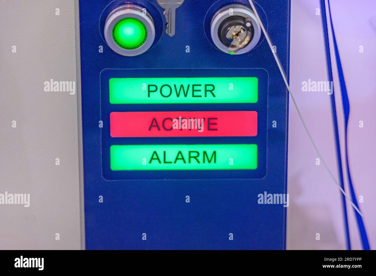 Green Power Red Active Alarm Signal Lamp Machine Control Stock Photo