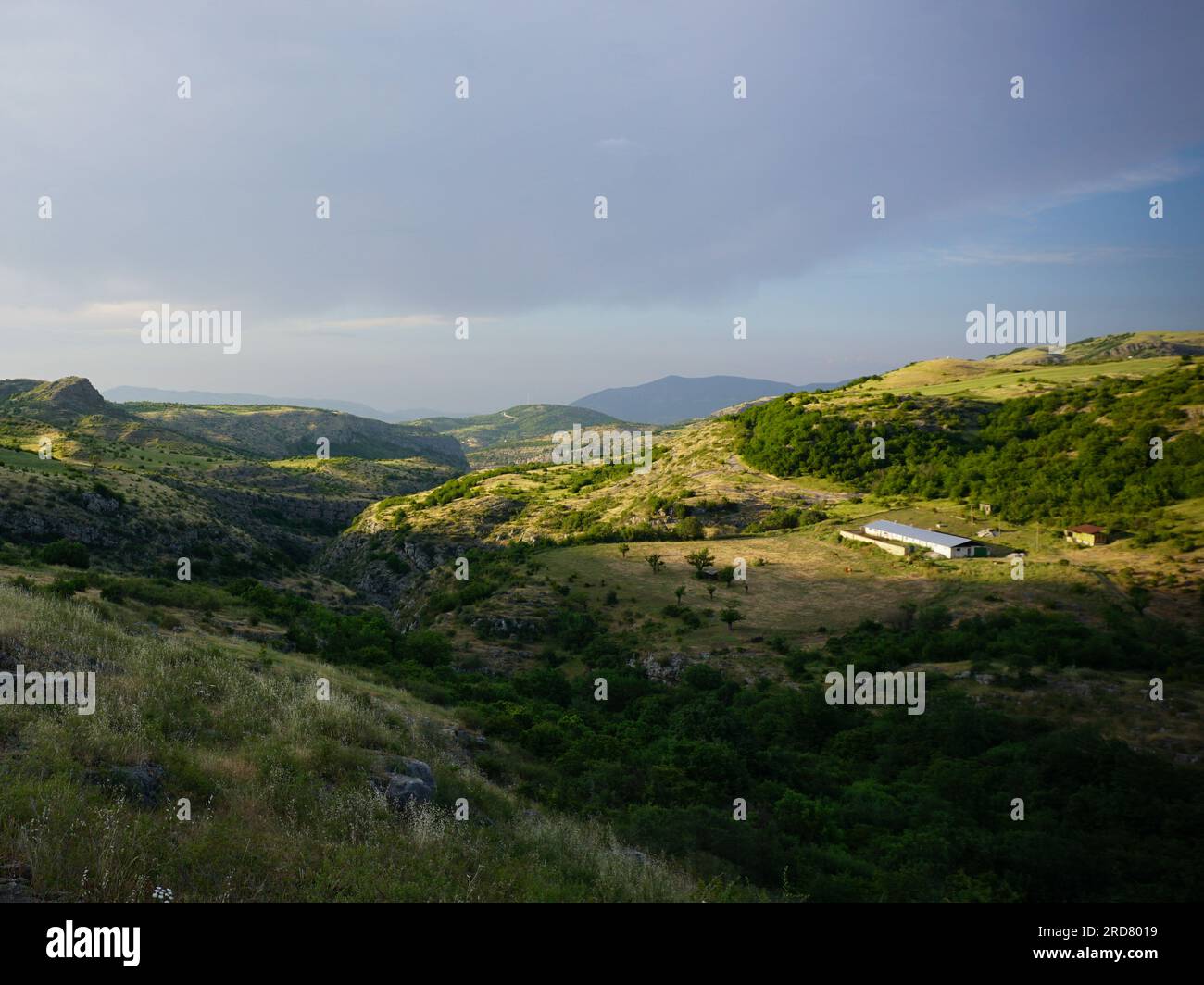 General view of mountains in the town of Shusha, Nagorno-Karabakh. The unrecognised yet de facto independent country in South Caucasus, Nagorno-Karabakh (also known as Artsakh) has been in the longest-running territorial dispute between Azerbaijan and Armenia in post-Soviet Eurasia since the collapse of Soviet Union. It is mainly populated by ethnic Armenians. Stock Photo