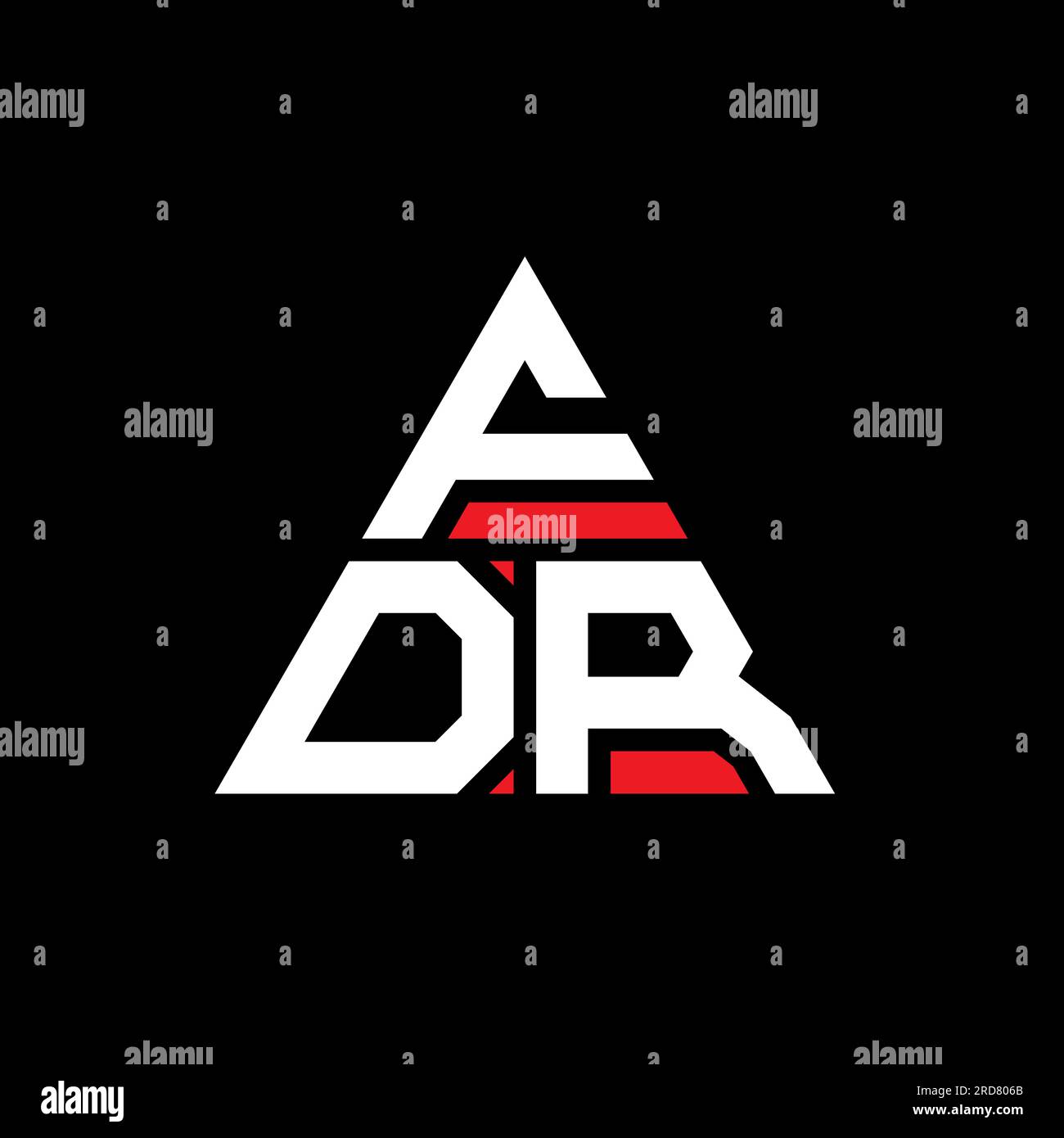 FDR triangle letter logo design with triangle shape. FDR triangle logo