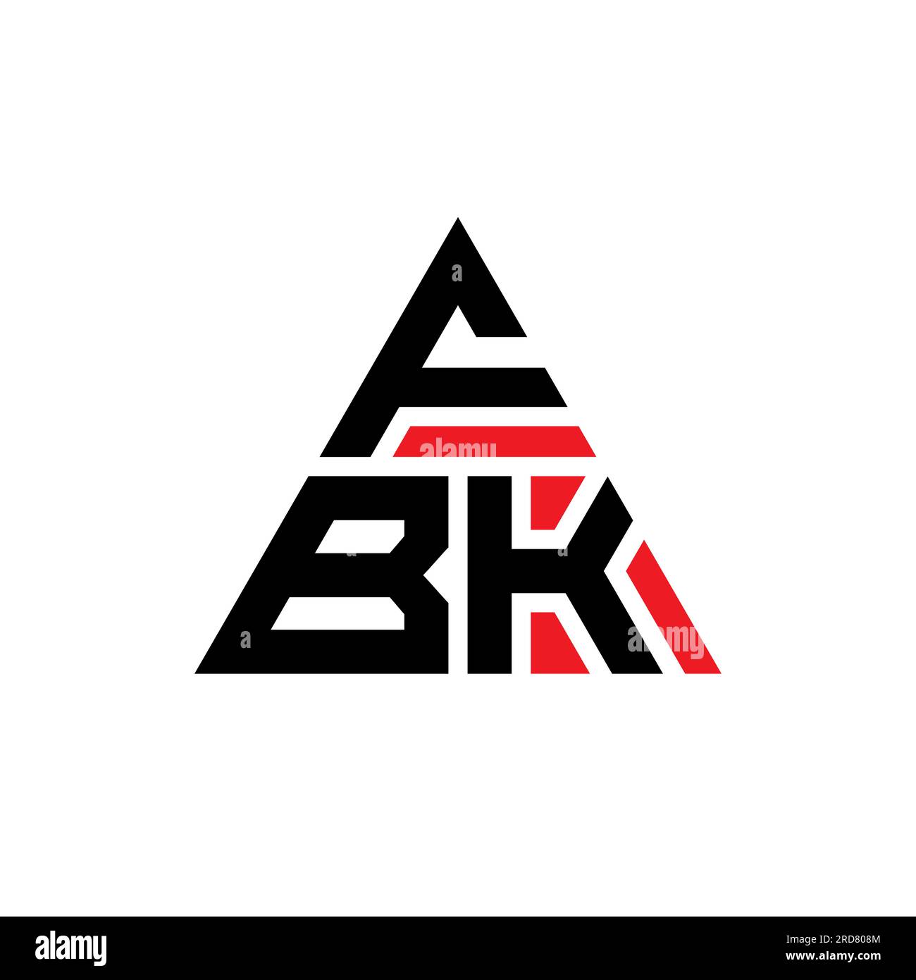 FBK triangle letter logo design with triangle shape. FBK triangle logo