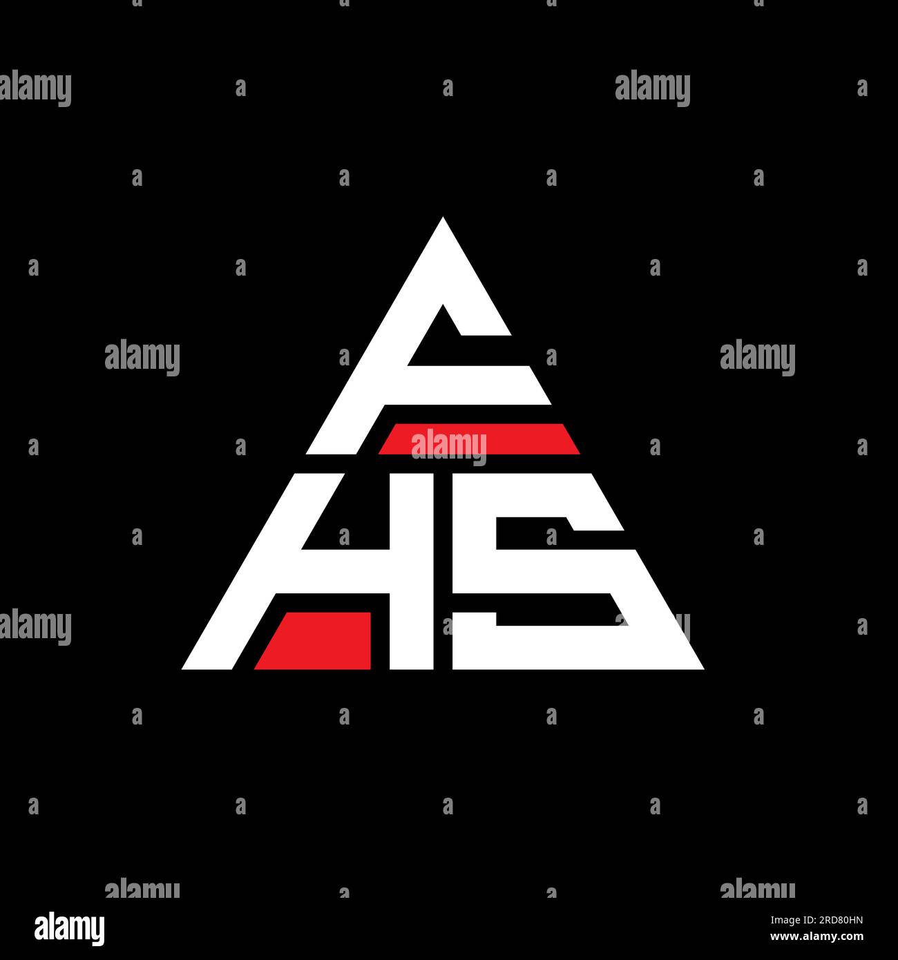 FHS triangle letter logo design with triangle shape. FHS triangle logo
