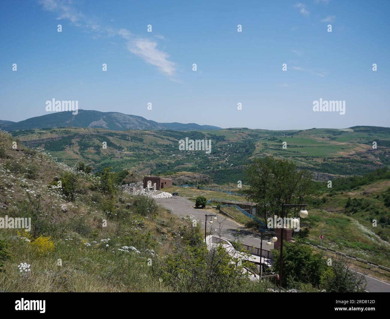 Stepanakert, Azerbaijan. 13th June, 2019. The view of mountains outside the town of Shusha, Nagorno-Karabakh. The unrecognised yet de facto independent country in South Caucasus, Nagorno-Karabakh (also known as Artsakh) has been in the longest-running territorial dispute between Azerbaijan and Armenia in post-Soviet Eurasia since the collapse of Soviet Union. It is mainly populated by ethnic Armenians. (Photo by Jasmine Leung/SOPA Images/Sipa USA) Credit: Sipa USA/Alamy Live News Stock Photo
