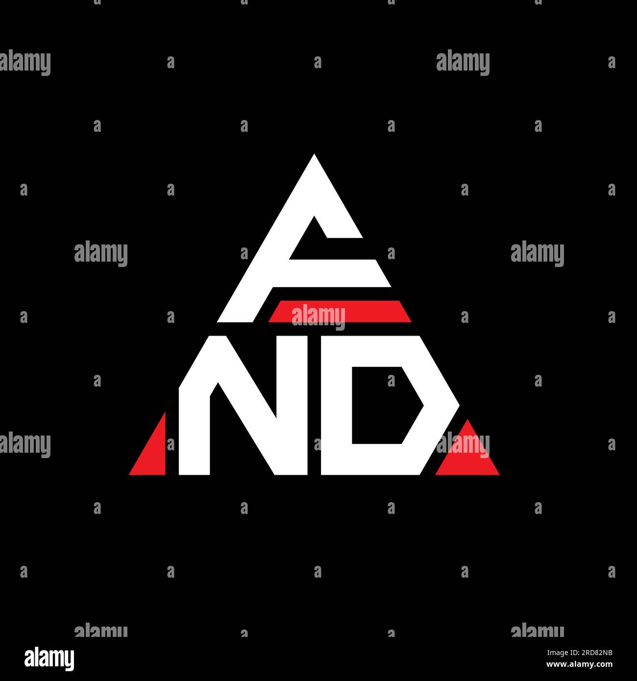 FND triangle letter logo design with triangle shape. FND triangle logo