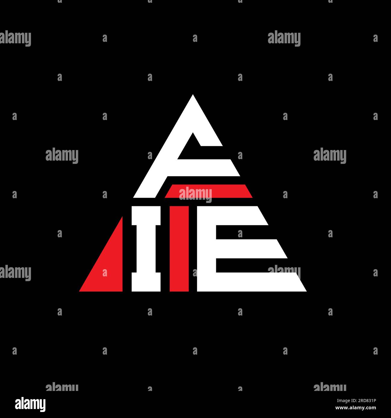 FIE triangle letter logo design with triangle shape. FIE triangle logo