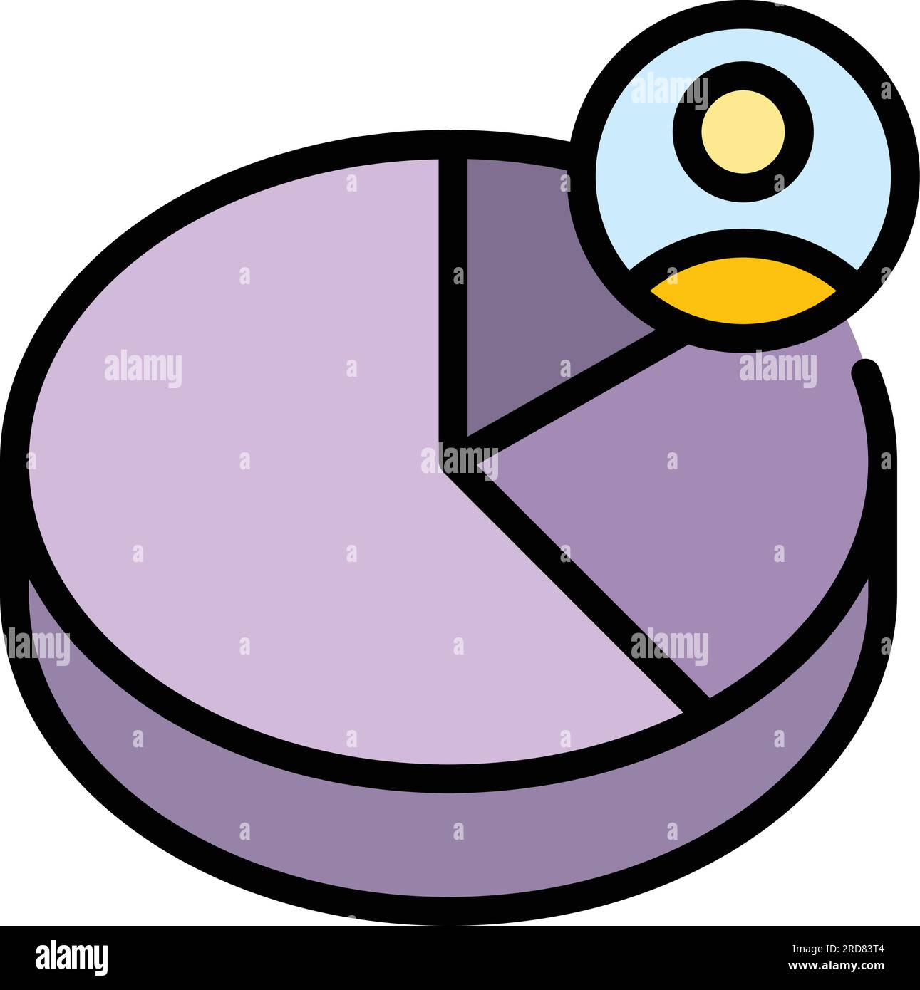 Management pie chart icon outline vector. Circle graph. Circular percent color flat Stock Vector
