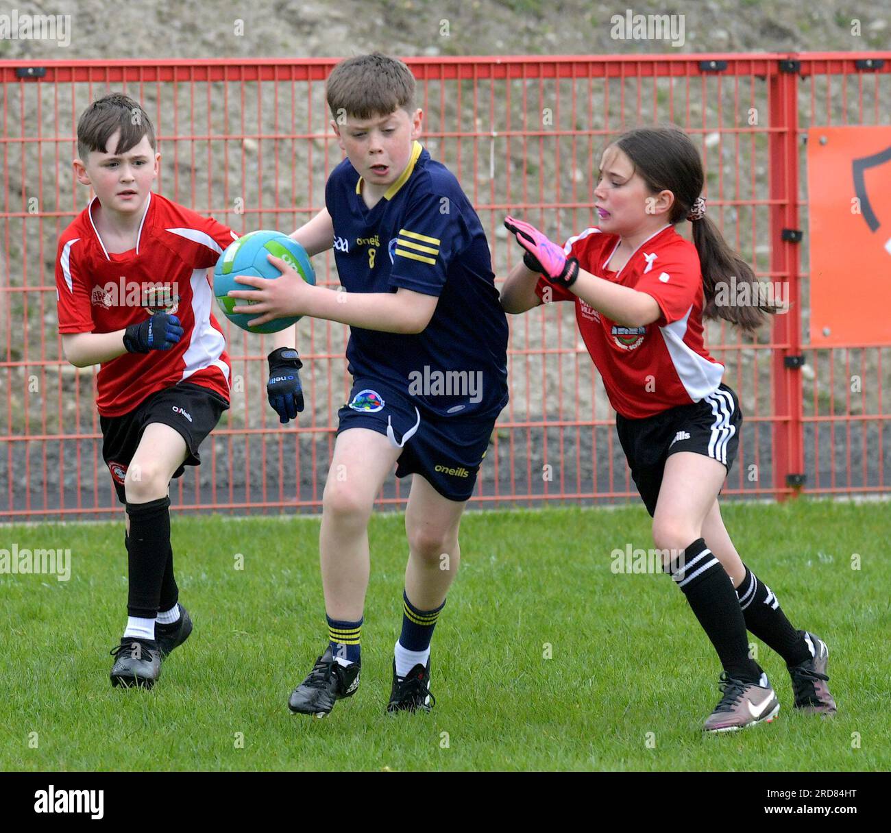 Children playing gaelic football in the Derry Schools Cup Competition