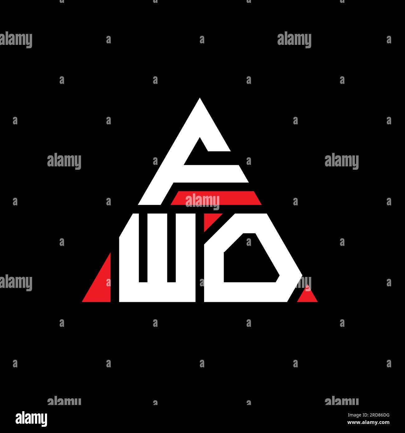 FWO triangle letter logo design with triangle shape. FWO triangle logo ...
