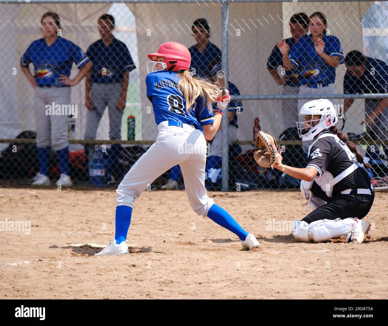 NAIG 2023 Softball tournament U19 Female Alberta hitter at plate vs