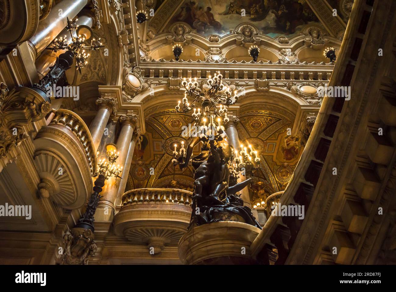 Extravagant interior of the Palais Garnier, a famous Opera House, Paris, France Stock Photo
