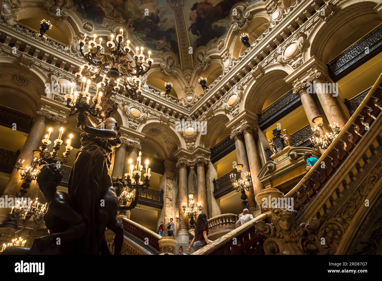 Extravagant interior of the Palais Garnier, a famous Opera House, Paris, France Stock Photo