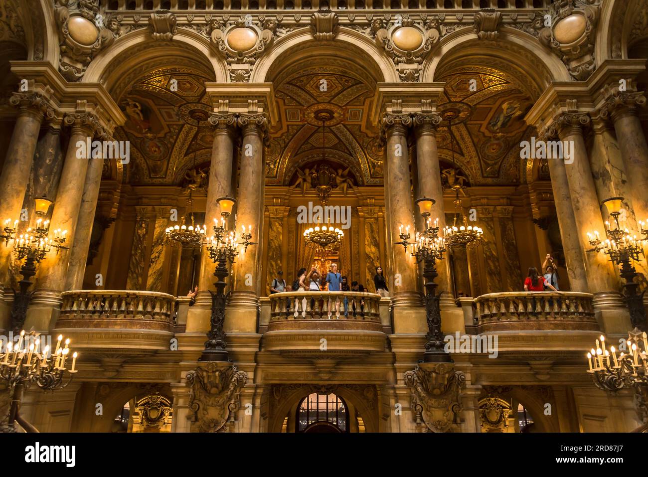 Extravagant interior of the Palais Garnier, a famous Opera House, Paris, France Stock Photo