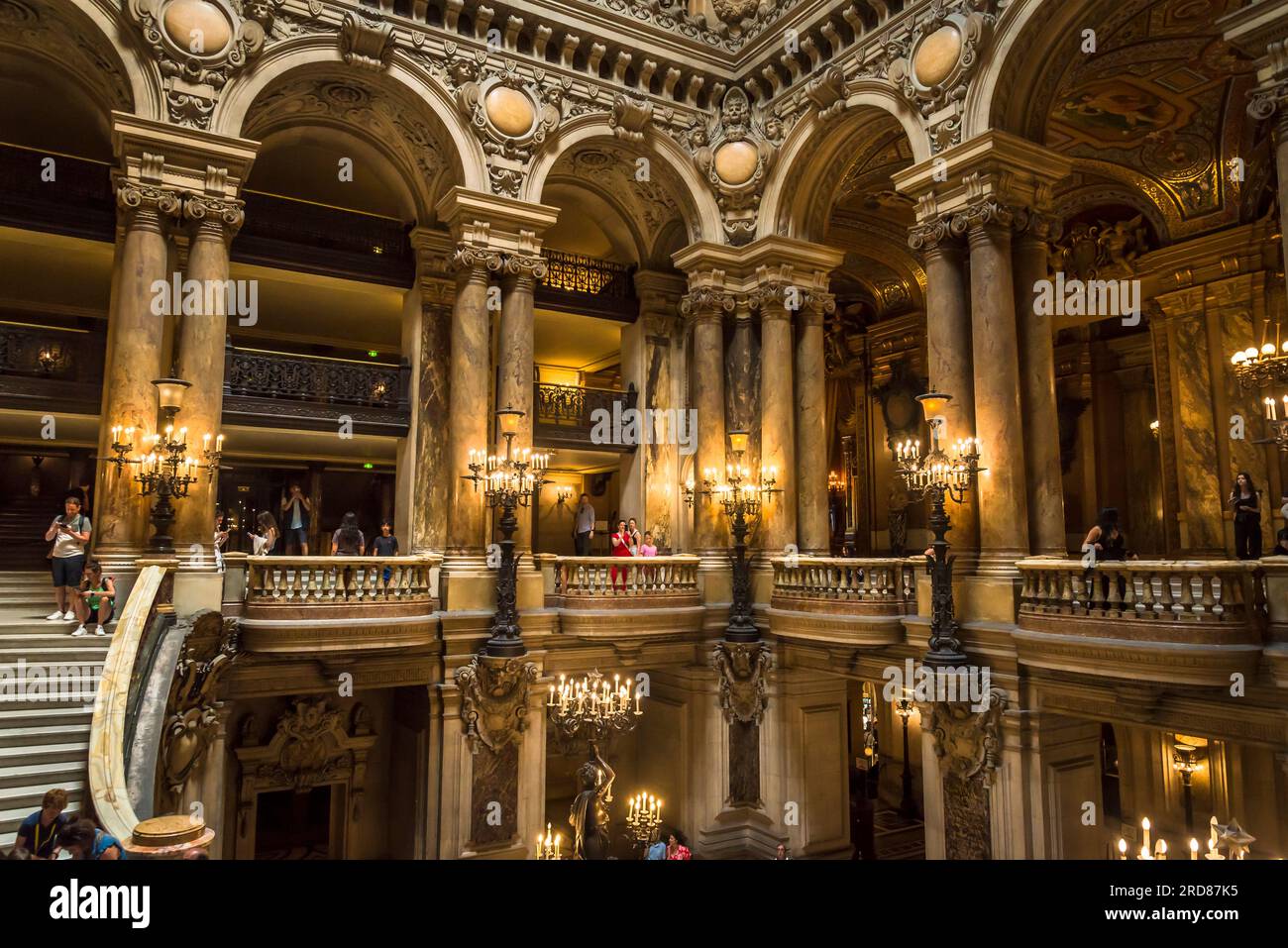 Extravagant interior of the Palais Garnier, a famous Opera House, Paris, France Stock Photo