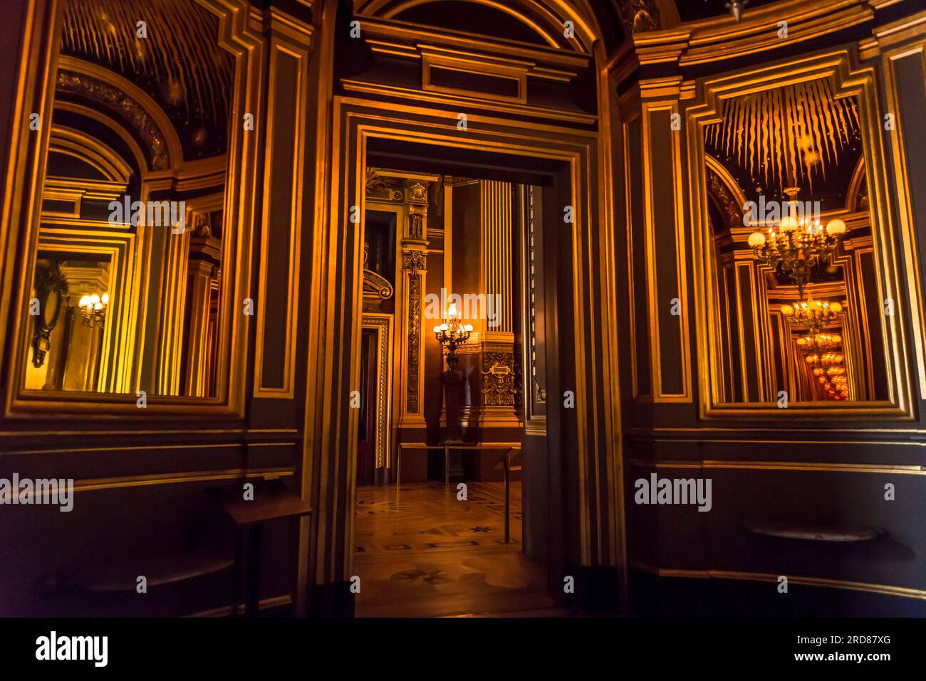 Extravagant interior of the Palais Garnier, a famous Opera House, Paris, France Stock Photo