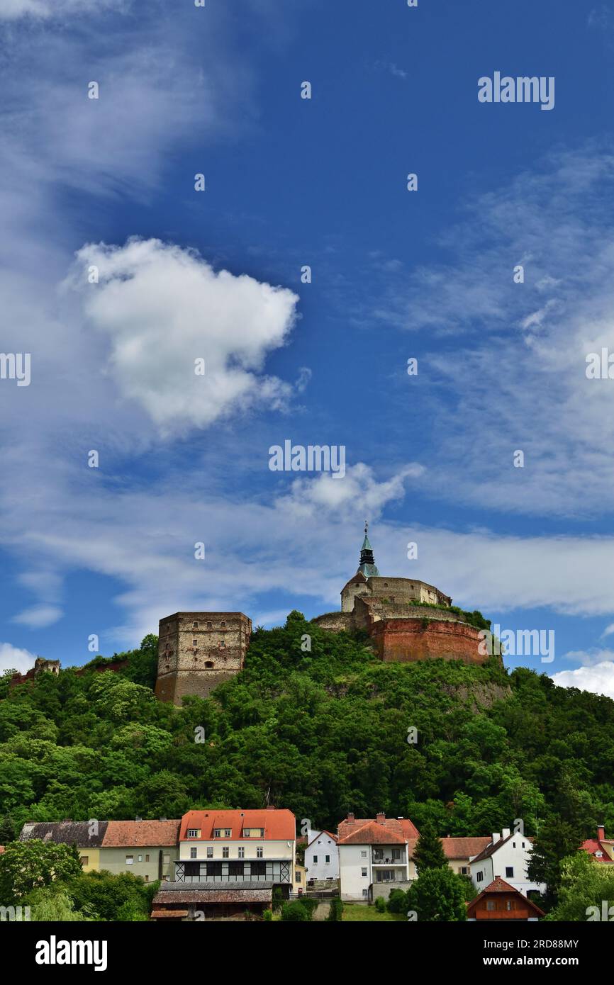 View of Guessing castle in Burgenland, Austria, on a summer day, vertical Stock Photo