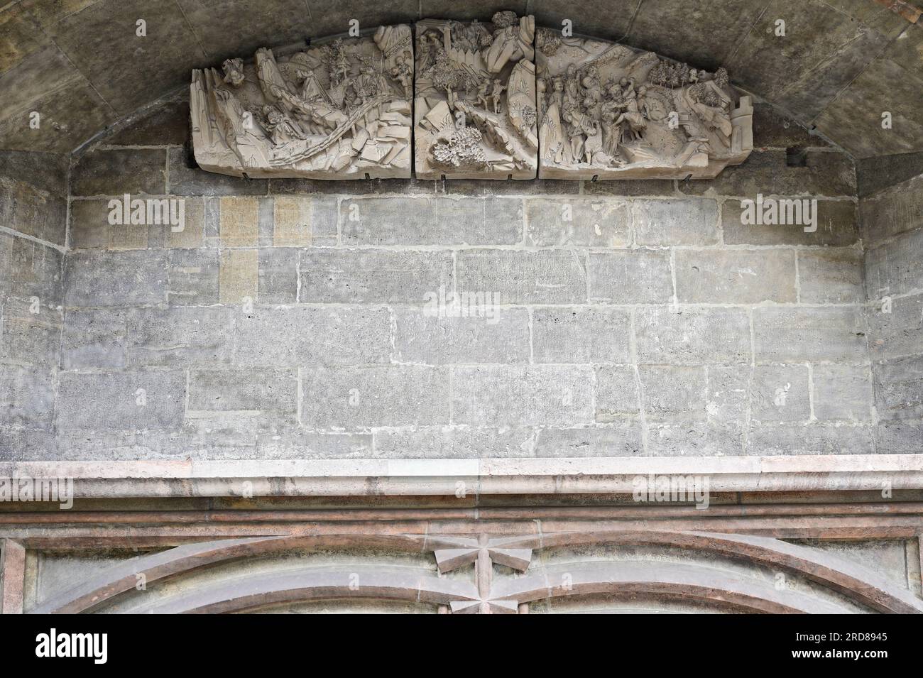 Vienna, Austria. 17 July 2023. Vienna, Austria, St. Stephen's Cathedral in Vienna. Niche of the destroyed Gutstocker epitaph 1523; fragments Stock Photo