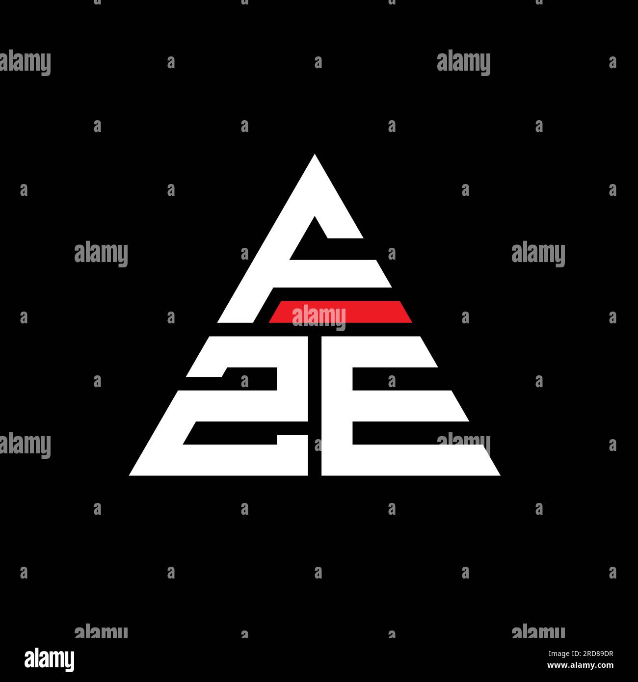 FZE triangle letter logo design with triangle shape. FZE triangle logo
