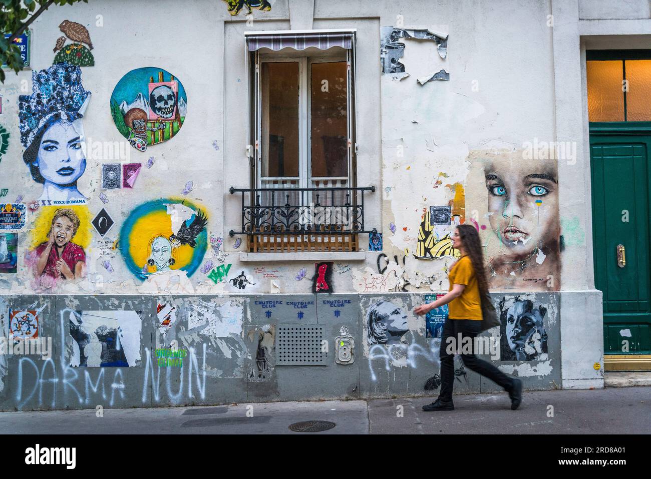 Street art in the popular 13th arrondissement, Paris, France Stock Photo