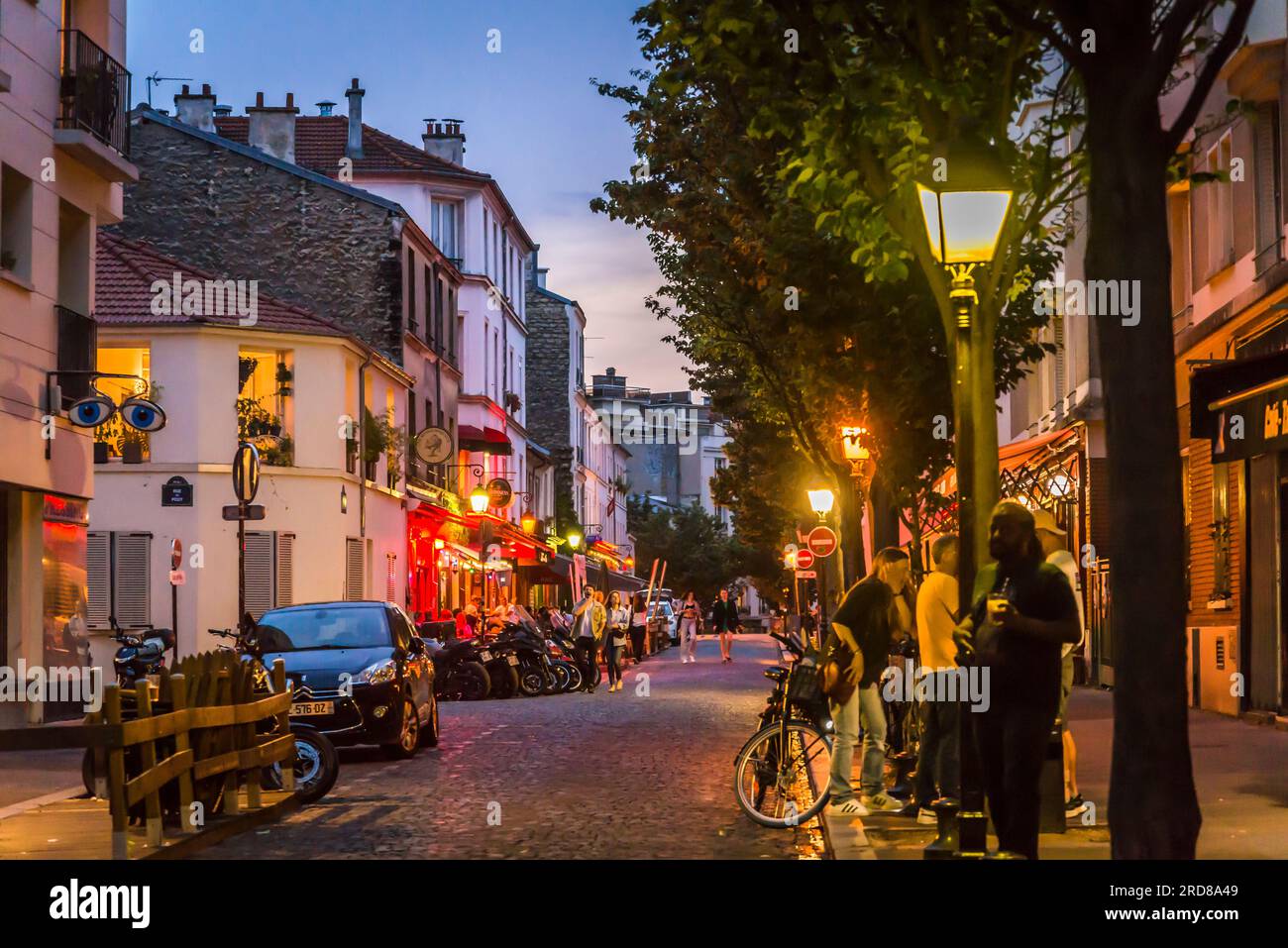 Atmospheric street in the popular 13th arrondissement, Paris, France Stock Photo