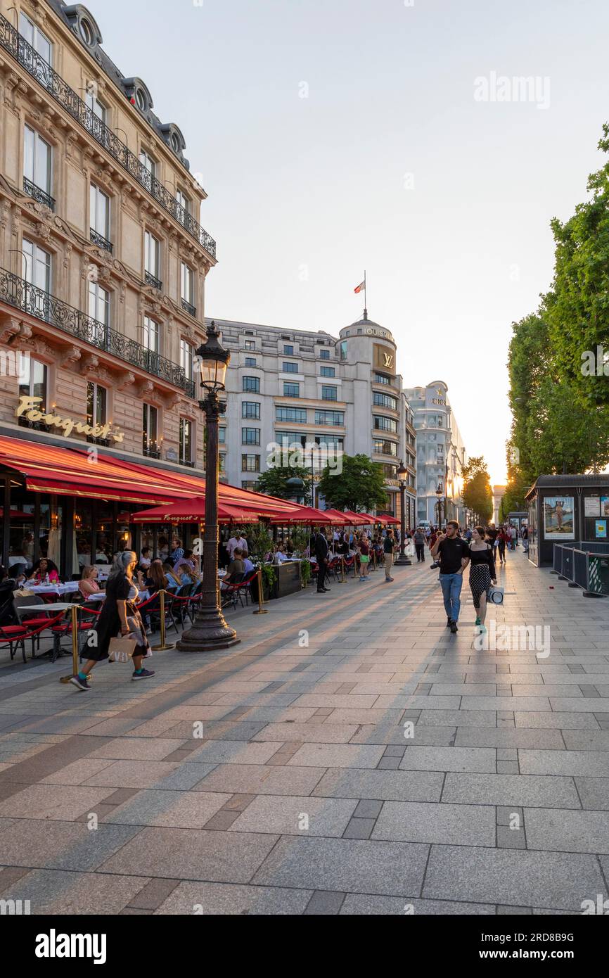 The Avenue des Champs-Elysees, Paris, France, Europe Stock Photo