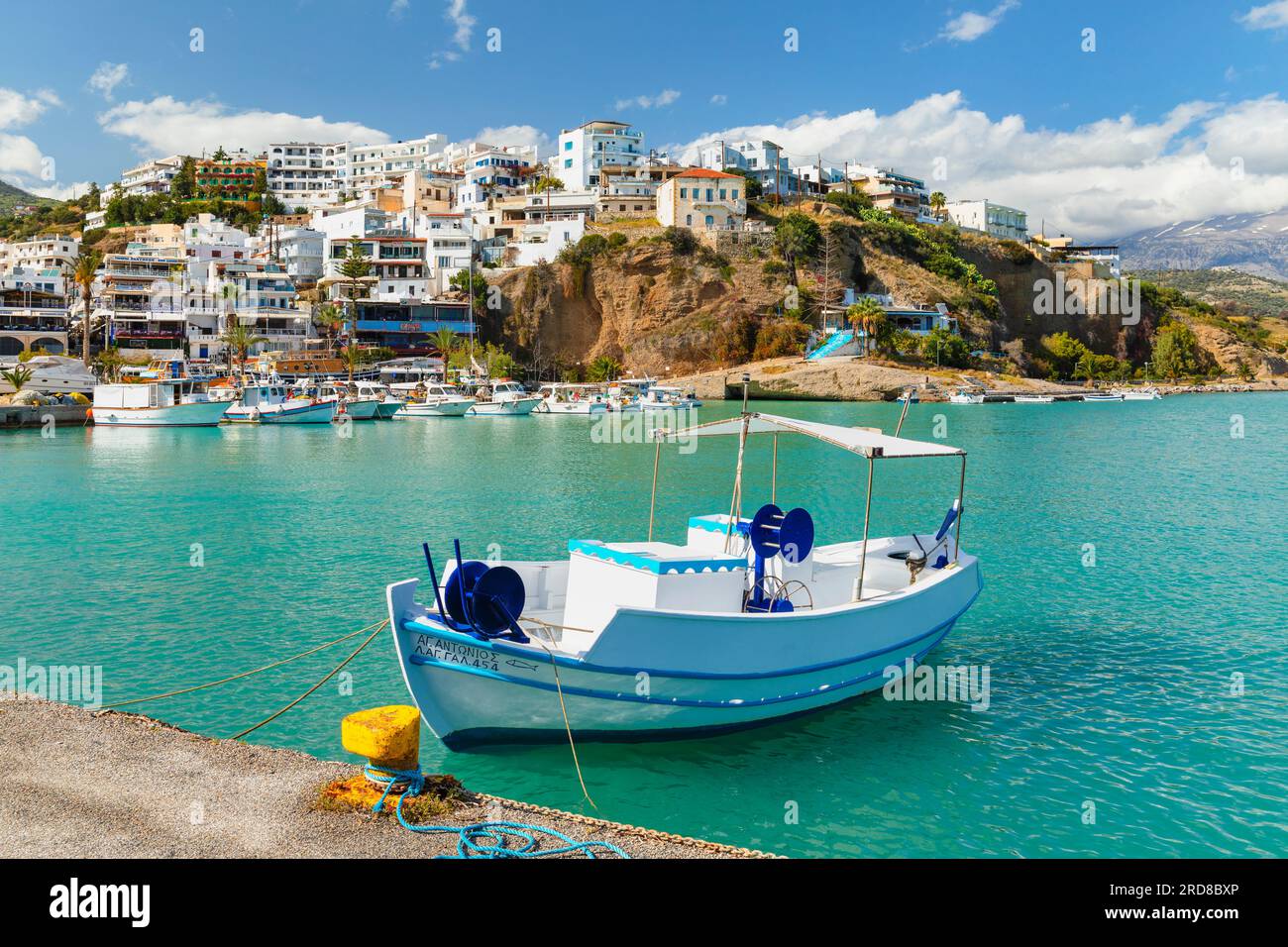 Port of Agia Galini, South Coast, Crete, Greek Islands, Greece, Europe Stock Photo