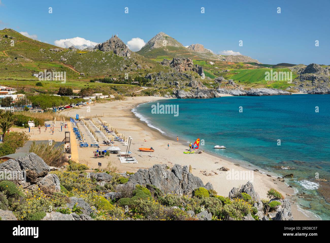 Damnoni Beach, Plakias, Rethymno; Crete, Greek Islands, Greece, Europe Stock Photo
