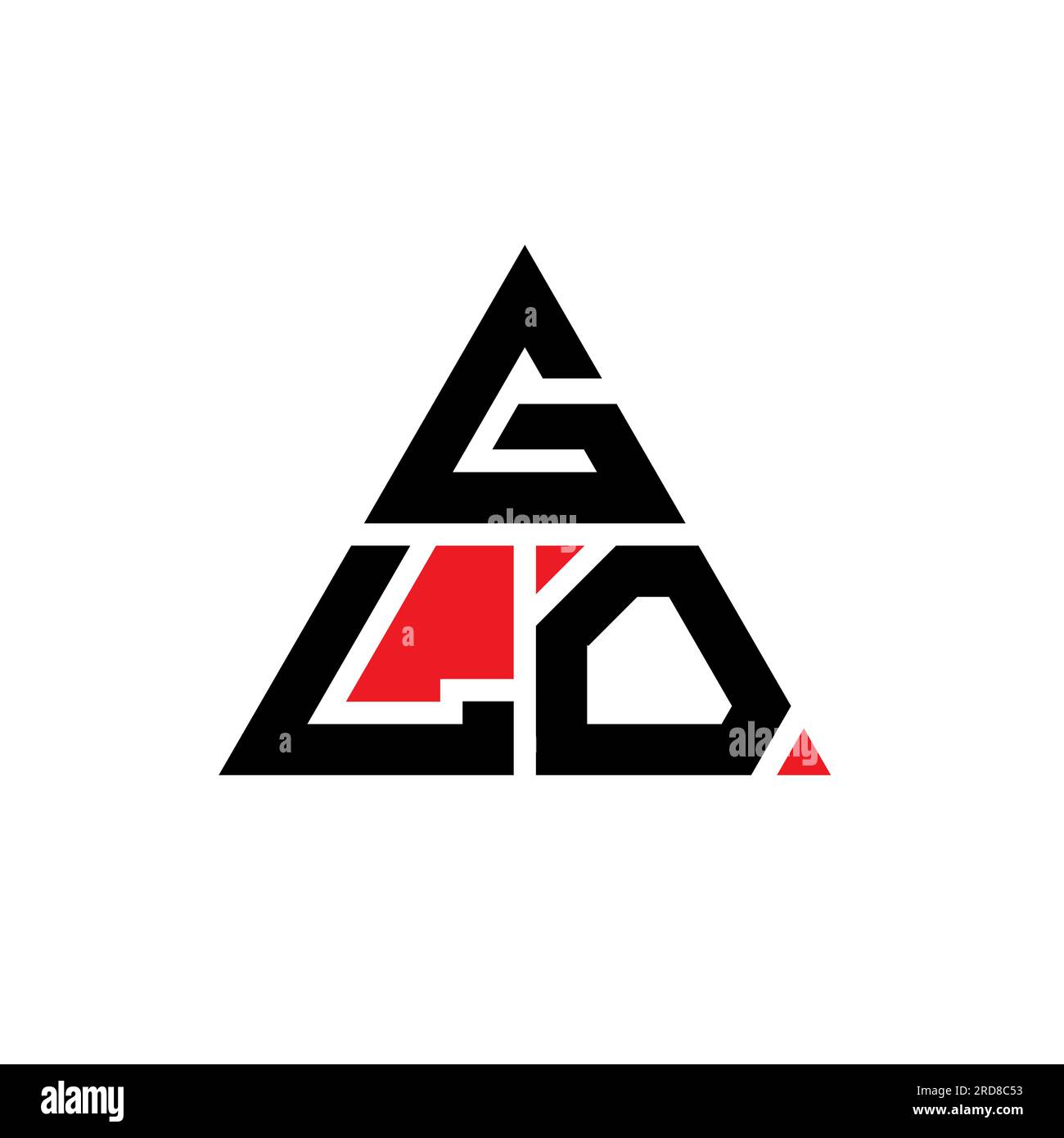 GLO triangle letter logo design with triangle shape. GLO triangle logo