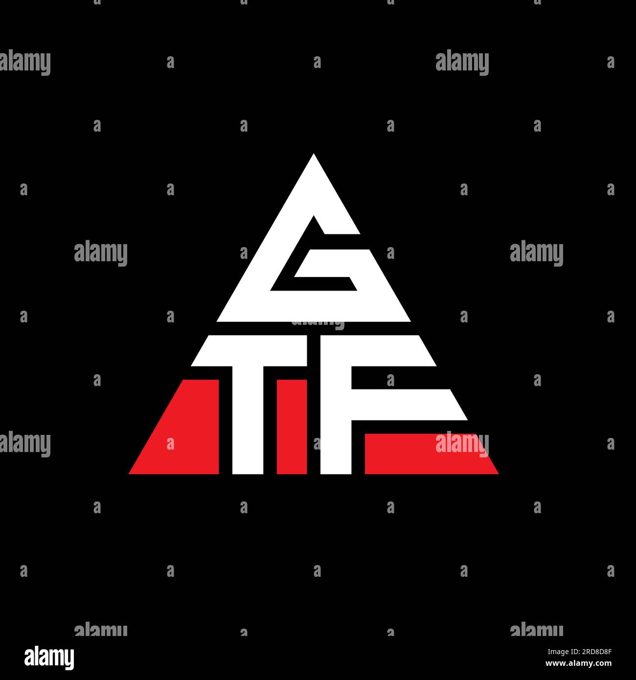 GTF triangle letter logo design with triangle shape. GTF triangle logo