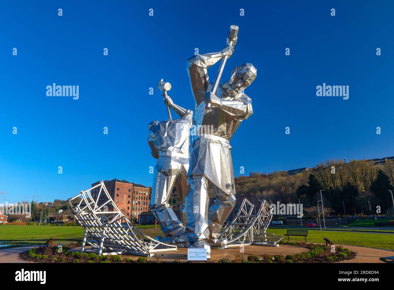 The Shipbuilders of Port Glasgow statues, Inverclyde, Coronation Park, Port Glasgow, Scotland, United Kingdom, Europe Stock Photo