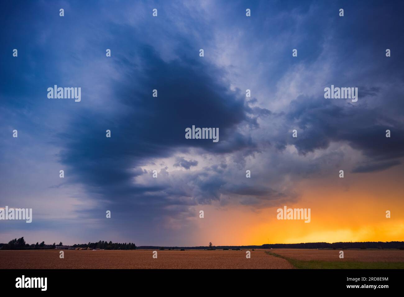 Storm cloud influenced by Climate change. Dangerous storm cloud