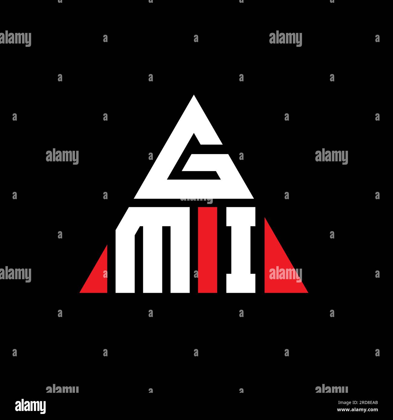 GMI triangle letter logo design with triangle shape. GMI triangle logo