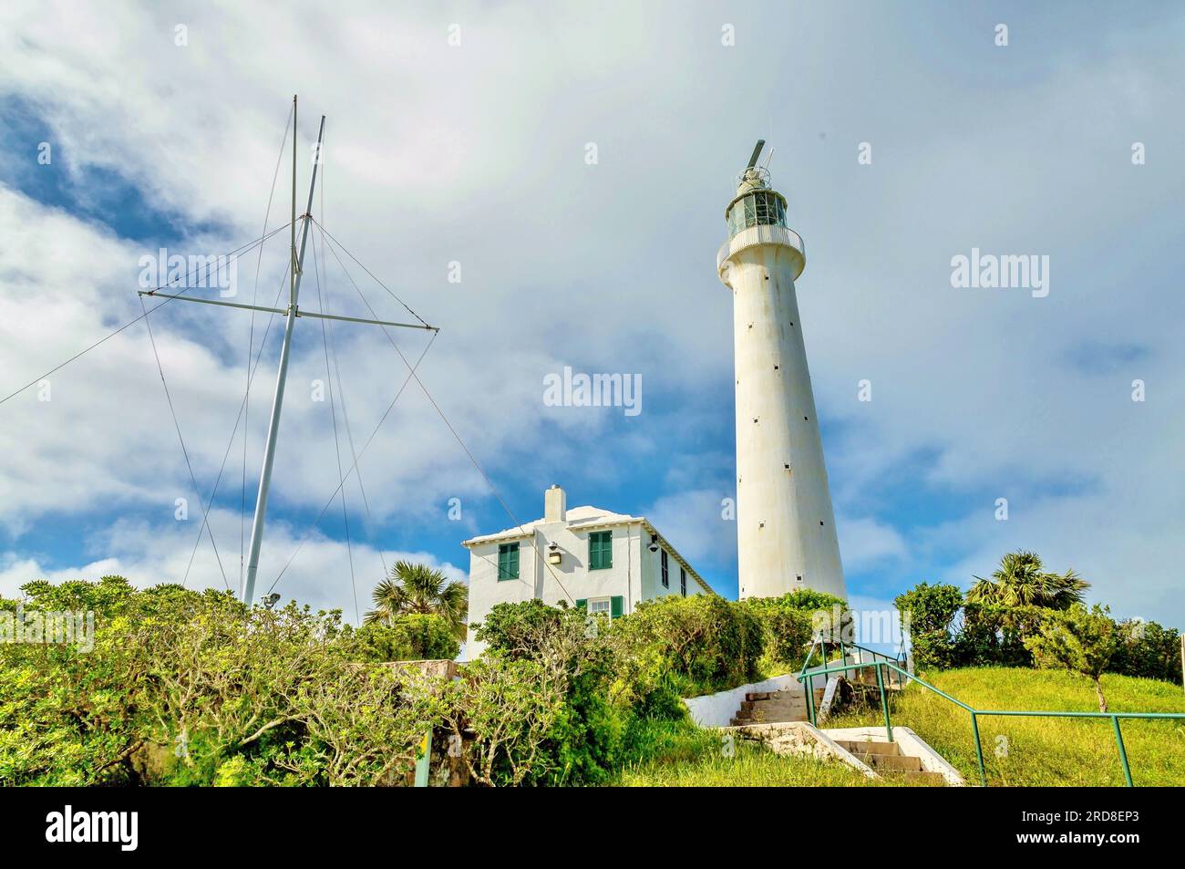 Gibb's Hill Lighthouse, built of cast iron in London and erected by the Royal Engineers in 1844, still in use, Southampton Parish, Bermuda, Atlantic Stock Photo