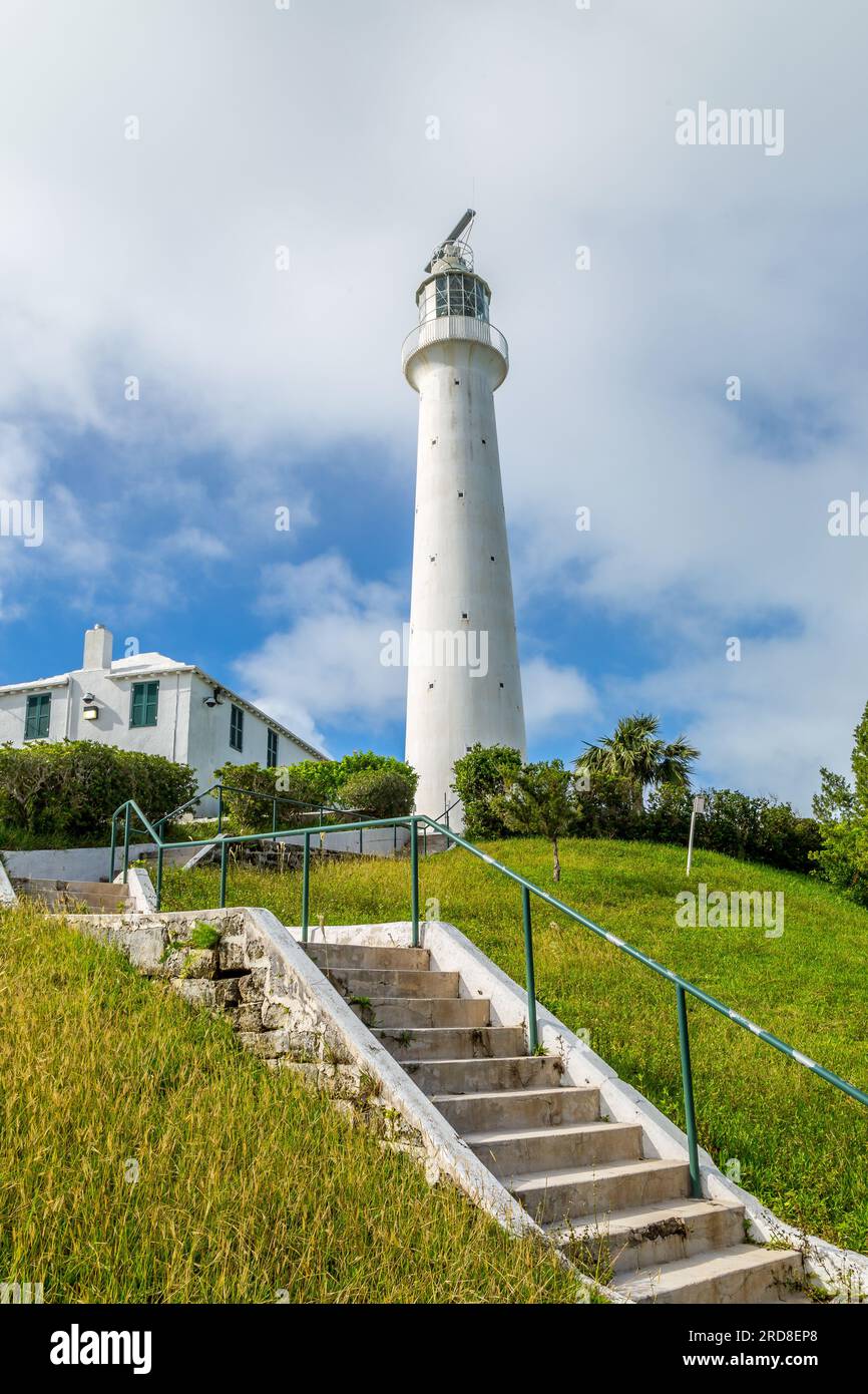 Gibb's Hill Lighthouse, built of cast iron in London and erected by the Royal Engineers in 1844, still in use, Southampton Parish, Bermuda, Atlantic Stock Photo