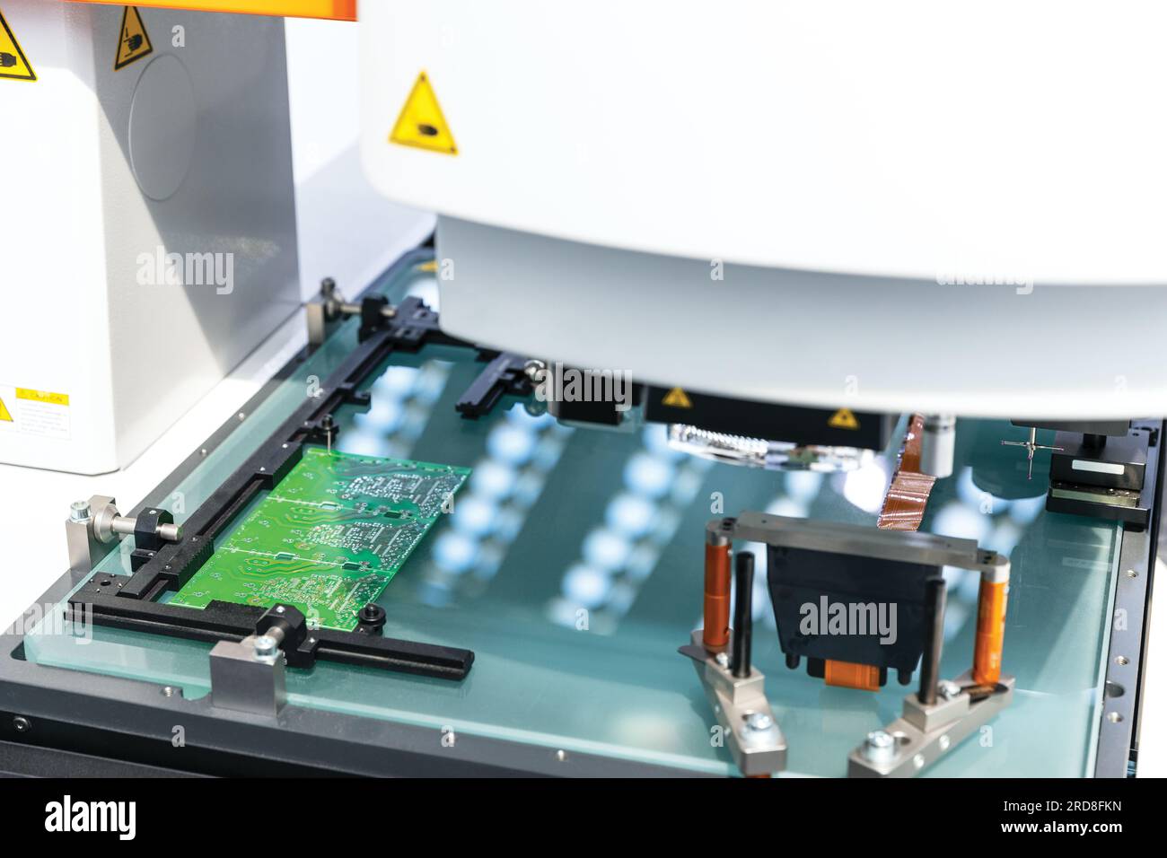 Printed circuit board during production process. Electronics