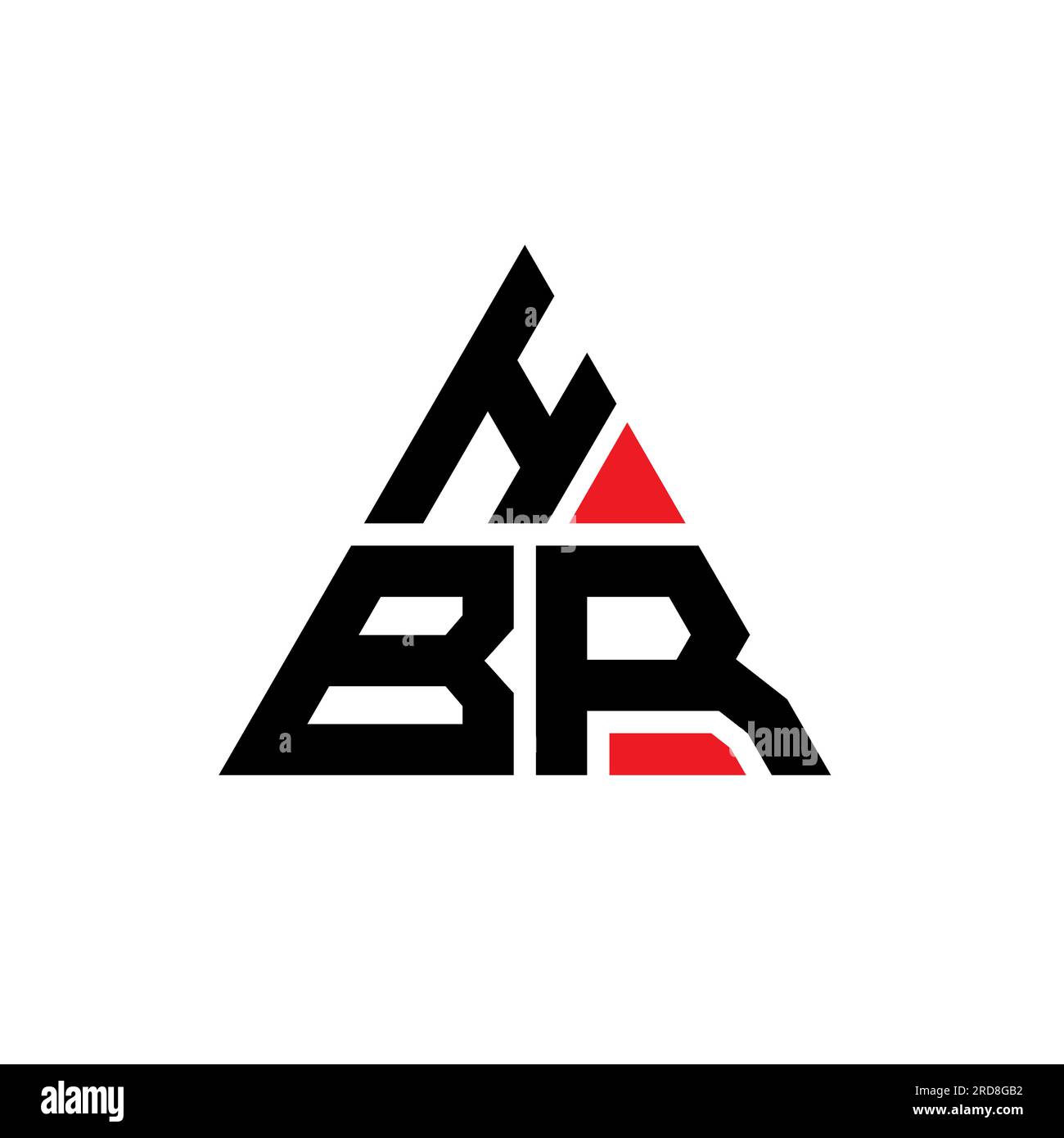 HBR triangle letter logo design with triangle shape. HBR triangle logo