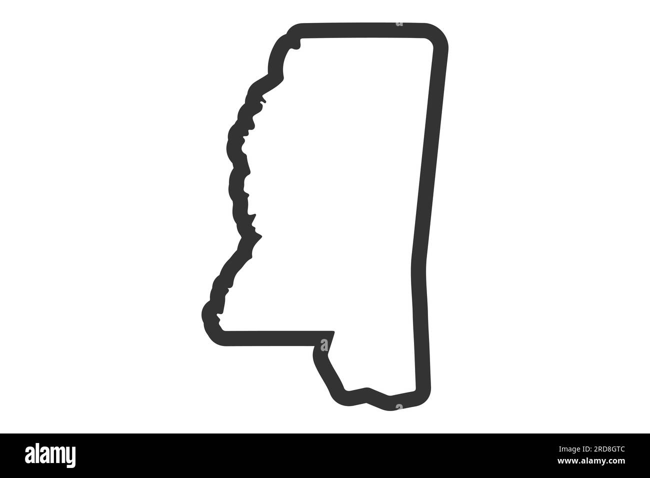 Mississippi outline symbol. US state map. Vector illustration Stock Vector