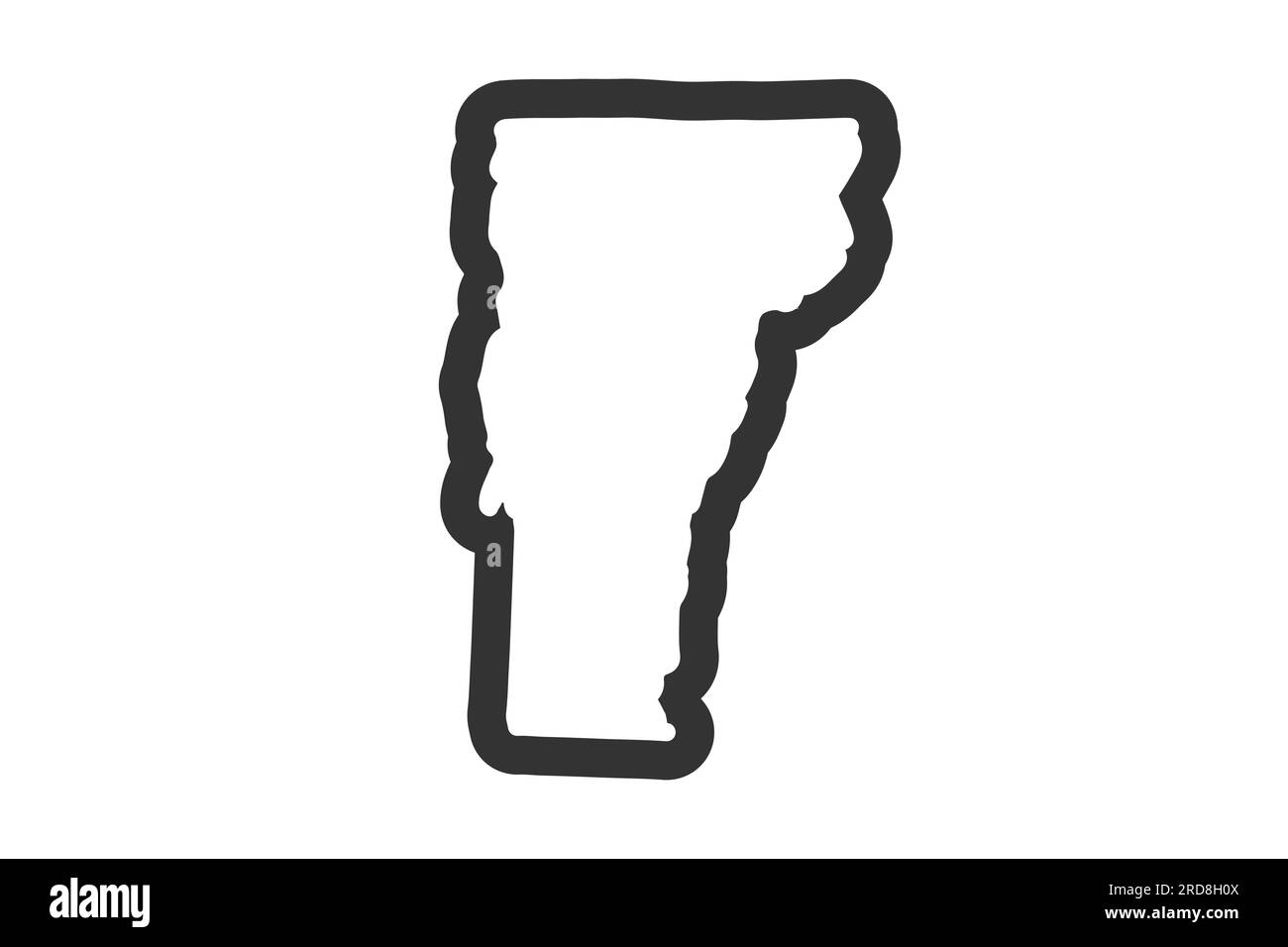 Vermont outline symbol US state - Vermont Outline Symbol Us State Map Vector Illustration 2RD8H0X 