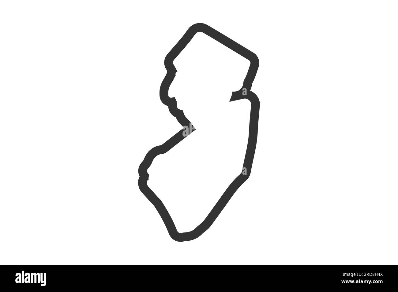 New Jersey outline symbol. US state map. Vector illustration Stock Vector