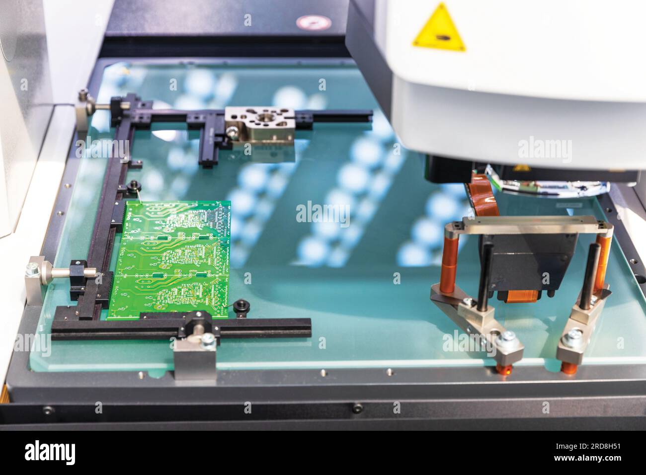 Printed circuit board during production process. Electronics manufacturing Stock Photo Alamy
